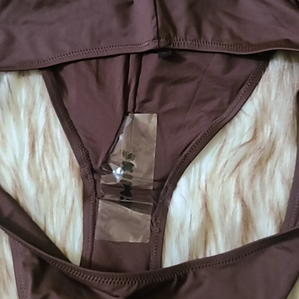 NWT SKIMS Recycled Swim Strapless Monokini Size 3X Cocoa
